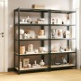 Shelving 5 levels 2 units anthracite gray steel and plywood by vidaXL, Industrial shelving - Ref: Foro24-3154215, Price: 144,...