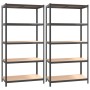 Shelving 5 levels 2 units anthracite gray steel and plywood by vidaXL, Industrial shelving - Ref: Foro24-3154215, Price: 144,...