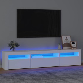 Mueble de TV con luces LED blanco 195x35x40 cm de vidaXL, Muebles TV - Ref: Foro24-3152738, Precio: 142,99 €, Descuento: %