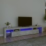 Mueble de TV con luces LED gris hormigón 215x36,5x40 cm de vidaXL, Muebles TV - Ref: Foro24-3152797, Precio: 148,37 €, Descue...