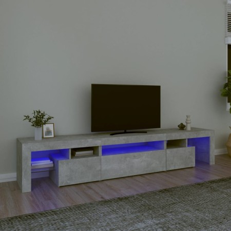 Mueble de TV con luces LED gris hormigón 215x36,5x40 cm de vidaXL, Muebles TV - Ref: Foro24-3152797, Precio: 148,37 €, Descue...