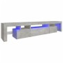 TV stand with LED lights in concrete gray, 215x36.5x40 cm by vidaXL, TV Furniture - Ref: Foro24-3152797, Price: 148,37 €, Dis...