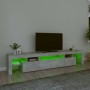 Mueble de TV con luces LED gris hormigón 215x36,5x40 cm de vidaXL, Muebles TV - Ref: Foro24-3152797, Precio: 148,37 €, Descue...