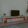 Mueble de TV con luces LED gris hormigón 215x36,5x40 cm de vidaXL, Muebles TV - Ref: Foro24-3152797, Precio: 148,37 €, Descue...