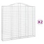 Gabion baskets 2 pcs arc shape iron 200x30x180/200 cm by vidaXL, Pots and planters - Ref: Foro24-3145514, Price: 257,03 €, Di...