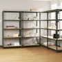 Shelving 5 levels 4 units anthracite gray steel and plywood by vidaXL, Industrial shelving - Ref: Foro24-3154217, Price: 287,...