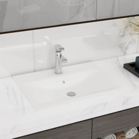 Lavabo de lujo con grifo cerámica 60x46 cm blanco mate de vidaXL, Lavabos - Ref: Foro24-147020, Precio: 96,12 €, Descuento: %