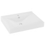 Lavabo de lujo con grifo cerámica 60x46 cm blanco mate de vidaXL, Lavabos - Ref: Foro24-147020, Precio: 96,12 €, Descuento: %