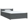 Single bed frame with gray drawers 90x190 cm by vidaXL, Beds and slatted bases - Ref: Foro24-3103480, Price: 244,99 €, Discou...