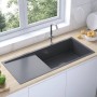 Handgefertigtes Waschbecken aus schwarzem Edelstahl von vidaXL, Sinkt - Ref: Foro24-51527, Preis: 220,38 €, Rabatt: %