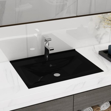 Lavabo lujoso con agujero de grifo cerámica negro mate 60x46 cm de vidaXL, Lavabos - Ref: Foro24-147030, Precio: 95,23 €, Des...