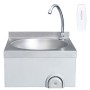 Fregadero lavamanos con grifo y dispensador de jabón acero inox de vidaXL, Fregaderos - Ref: Foro24-51113, Precio: 145,15 €, ...