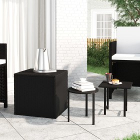 Side tables 3 pieces black synthetic rattan by vidaXL, Side tables - Ref: Foro24-319386, Price: 41,99 €, Discount: %