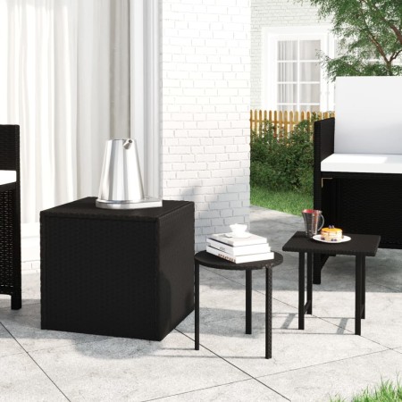 Side tables 3 pieces black synthetic rattan by vidaXL, Side tables - Ref: Foro24-319386, Price: 41,01 €, Discount: %