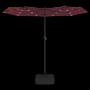 Double umbrella with red burgundy LED lights 316x240 cm by vidaXL, Umbrellas - Ref: Foro24-362973, Price: 146,85 €, Discount: %