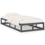 Gray solid wood bed frame 100x200 cm by vidaXL, Beds and slatted bases - Ref: Foro24-820788, Price: 91,68 €, Discount: %