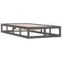 Gray solid wood bed frame 100x200 cm by vidaXL, Beds and slatted bases - Ref: Foro24-820788, Price: 91,68 €, Discount: %