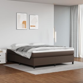 Brown synthetic leather bed frame 180x200 cm by vidaXL, Beds and slatted bases - Ref: Foro24-3121062, Price: 154,99 €, Discou...