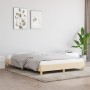 Estructura de cama de tela color crema 140x190 cm de vidaXL, Camas y somieres - Ref: Foro24-346815, Precio: 104,93 €, Descuen...