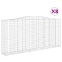 Gabion baskets 8 units arch shape iron 400x50x180/200 cm by vidaXL, Pots and planters - Ref: Foro24-3146014, Price: 2,00 €, D...