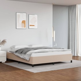 Cappuccino synthetic leather bed frame 180x200 cm by vidaXL, Beds and slatted bases - Ref: Foro24-347268, Price: 162,39 €, Di...