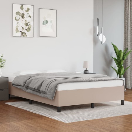 Cappuccino synthetic leather bed frame 140x190 cm by vidaXL, Beds and slatted bases - Ref: Foro24-347250, Price: 147,99 €, Di...