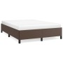 Brown synthetic leather bed frame 140x190 cm by vidaXL, Beds and slatted bases - Ref: Foro24-347248, Price: 125,99 €, Discoun...