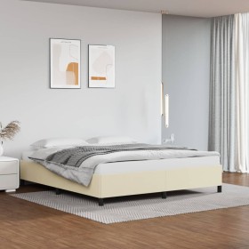 Cream synthetic leather bed frame 180x200 cm by vidaXL, Beds and slatted bases - Ref: Foro24-347265, Price: 157,99 €, Discoun...