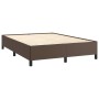 Estructura de cama de cuero sintético marrón 140x200 cm de vidaXL, Camas y somieres - Ref: Foro24-347254, Precio: 117,99 €, D...