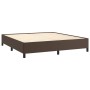 Estructura de cama de cuero sintético marrón 160x200 cm de vidaXL, Camas y somieres - Ref: Foro24-347260, Precio: 144,99 €, D...