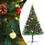 Künstlicher Weihnachtsbaum mit Kugeln und LED-Lichtern 150 cm grün von vidaXL, Weihnachtsbäume - Ref: Foro24-321499, Preis: 5...