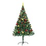 Künstlicher Weihnachtsbaum mit Kugeln und LED-Lichtern 150 cm grün von vidaXL, Weihnachtsbäume - Ref: Foro24-321499, Preis: 5...