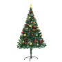 Árbol de Navidad artificial con bolas y luces LED 150 cm verde de vidaXL, Arboles de navidad - Ref: Foro24-321499, Precio: 49...