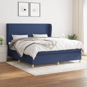 Cama box spring con colchón tela azul 160x200 cm de vidaXL, Camas y somieres - Ref: Foro24-3128379, Precio: 586,99 €, Descuen...