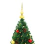 Künstlicher Weihnachtsbaum mit Kugeln und LED-Lichtern 150 cm grün von vidaXL, Weihnachtsbäume - Ref: Foro24-321499, Preis: 5...