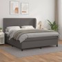 Box spring bed with gray synthetic leather mattress 160x200 cm by vidaXL, Beds and slatted bases - Ref: Foro24-3128923, Price...