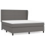 Box spring bed with gray synthetic leather mattress 160x200 cm by vidaXL, Beds and slatted bases - Ref: Foro24-3128923, Price...