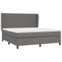 Box spring bed with gray synthetic leather mattress 160x200 cm by vidaXL, Beds and slatted bases - Ref: Foro24-3128923, Price...