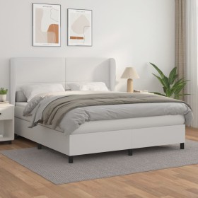 Boxspringbett mit weißer Kunstledermatratze 160x200 cm von vidaXL, Betten und Lattenroste - Ref: Foro24-3128920, Preis: 567,6...