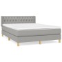 Cama box spring con colchón tela gris claro 140x190 cm de vidaXL, Camas y somieres - Ref: Foro24-3130505, Precio: 491,83 €, D...