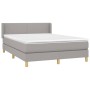 Cama box spring con colchón tela gris claro 140x190 cm de vidaXL, Camas y somieres - Ref: Foro24-3130105, Precio: 474,45 €, D...