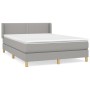 Box spring bed with light gray fabric mattress 140x190 cm by vidaXL, Beds and slatted bases - Ref: Foro24-3130185, Price: 471...