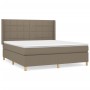 Cama box spring con colchón tela gris taupe 160x200 cm de vidaXL, Camas y somieres - Ref: Foro24-3132005, Precio: 630,16 €, D...