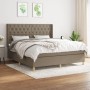 Box spring bed with taupe gray fabric mattress 160x200 cm by vidaXL, Beds and slatted bases - Ref: Foro24-3132245, Price: 637...