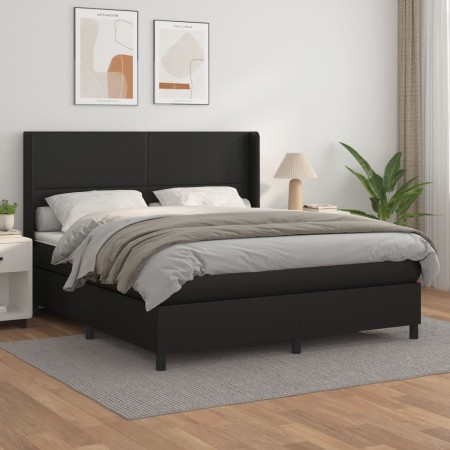 Cama box spring con colchón cuero sintético negro 160x200 cm de vidaXL, Camas y somieres - Ref: Foro24-3132387, Precio: 547,5...