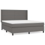 Box spring bed with gray synthetic leather mattress 160x200 cm by vidaXL, Beds and slatted bases - Ref: Foro24-3132391, Price...