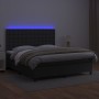 Box spring bed with mattress and LED black synthetic leather 160x200 cm by vidaXL, Beds and slatted bases - Ref: Foro24-31359...