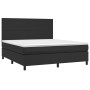 Box spring bed with mattress and LED black synthetic leather 160x200 cm by vidaXL, Beds and slatted bases - Ref: Foro24-31358...