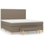 Cama box spring con colchón tela gris taupe 160x200 cm de vidaXL, Camas y somieres - Ref: Foro24-3137009, Precio: 642,20 €, D...