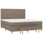 Cama box spring con colchón tela gris taupe 160x200 cm de vidaXL, Camas y somieres - Ref: Foro24-3137009, Precio: 642,20 €, D...